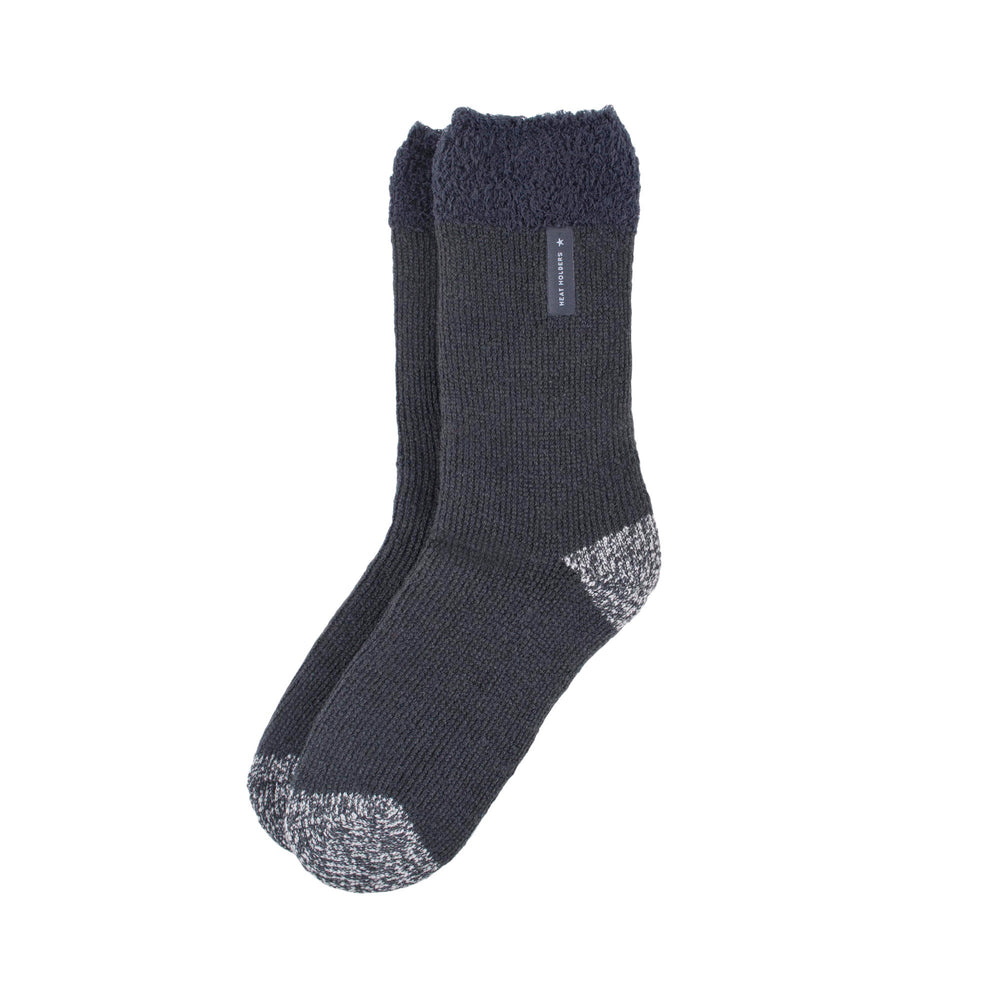 Chaussettes de sommeil Lumi originales pour hommes avec dessus en plumes - Charbon et gris