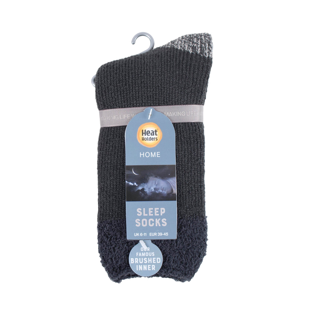 Chaussettes de sommeil Lumi originales pour hommes avec dessus en plumes - Charbon et gris