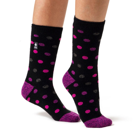 Chaussettes pour dames Lite Malaga Dots - Noir et Baie