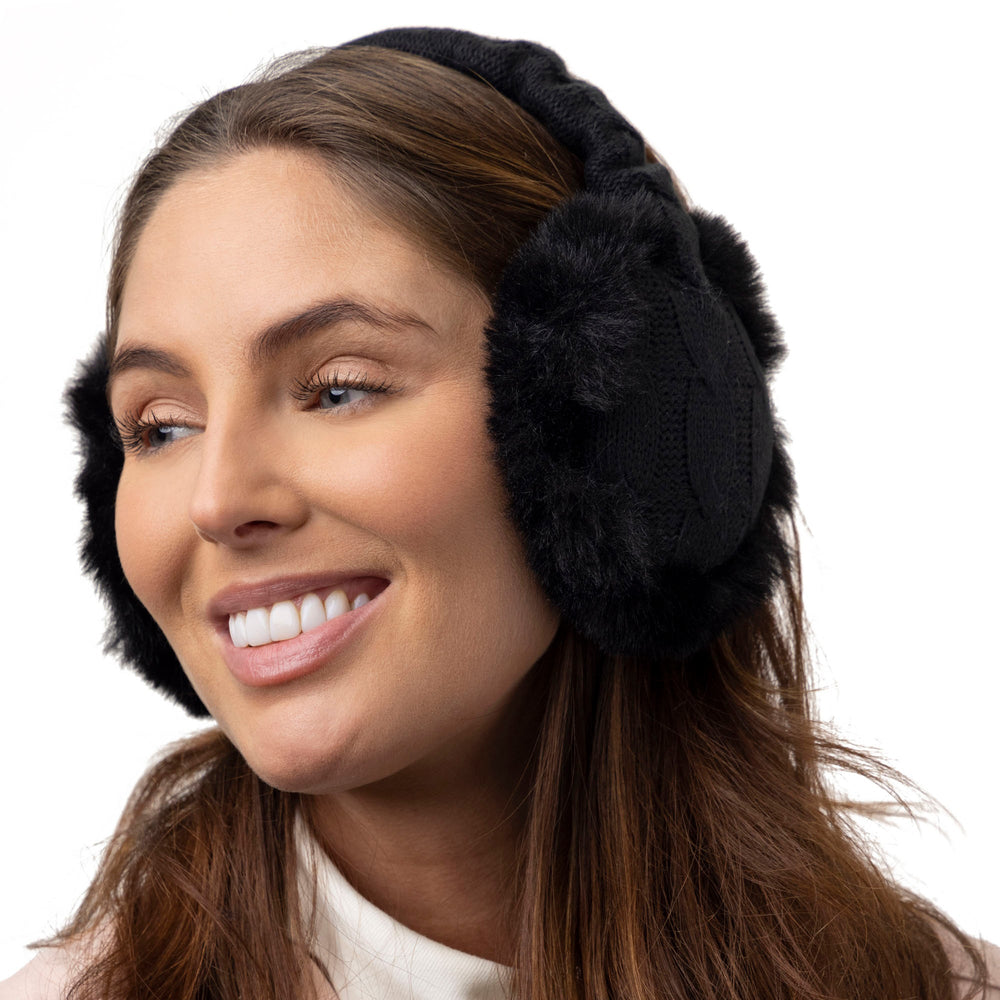 Cache-oreilles pliants réglables pour femmes - Noir