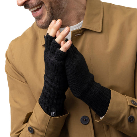 Gants sans doigts pour hommes - Noir