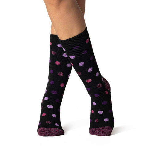 Chaussettes Lite Jasmine pour dames - Pois violets