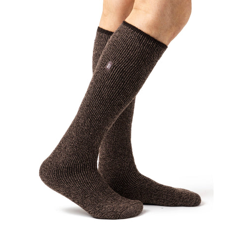 Chaussettes longues en laine mérinos Original Outdoors pour hommes - Marron