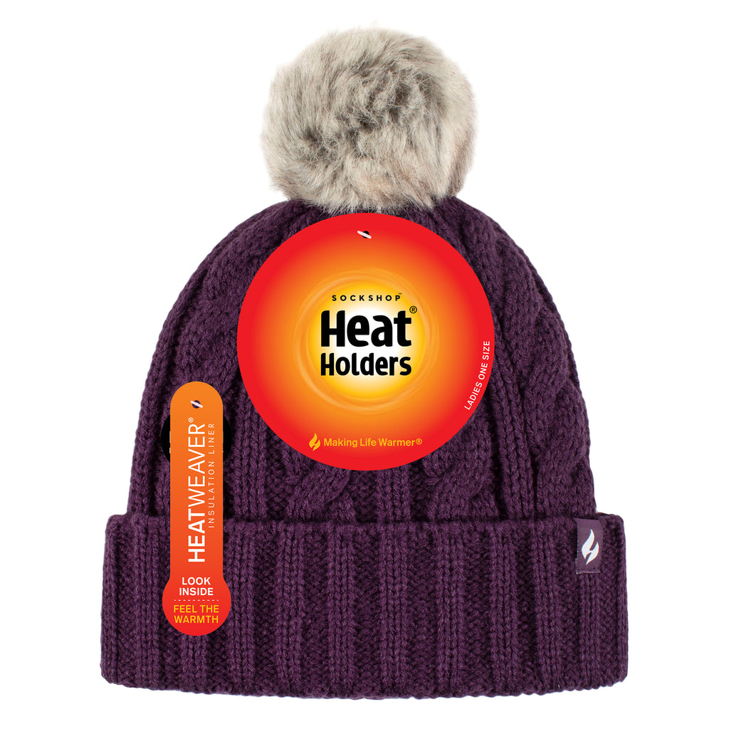 Bonnet avec pompon ultra chaud pour femme Heat Holders