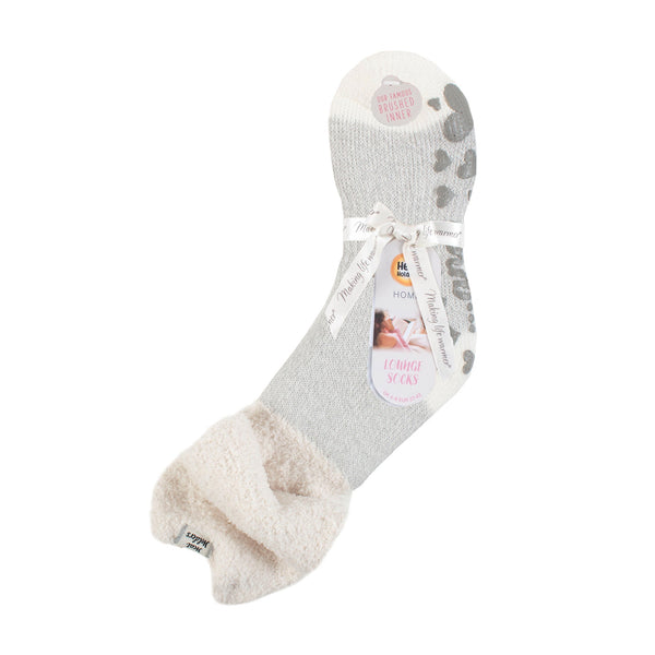 Chaussettes de détente originales pour dames avec haut ample confortable - Hydra Cream & Silver