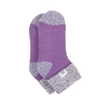 Chaussettes de nuit originales pour dames avec haut côtelé à revers - Lilas et gris