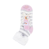 Chaussettes de nuit originales pour dames avec haut en plumes - Gris et crème