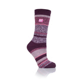 Chaussettes Original Cosby Twist Stripe pour Dames - Vin et Rose