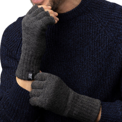 Gants sans doigts pour hommes - Charbon