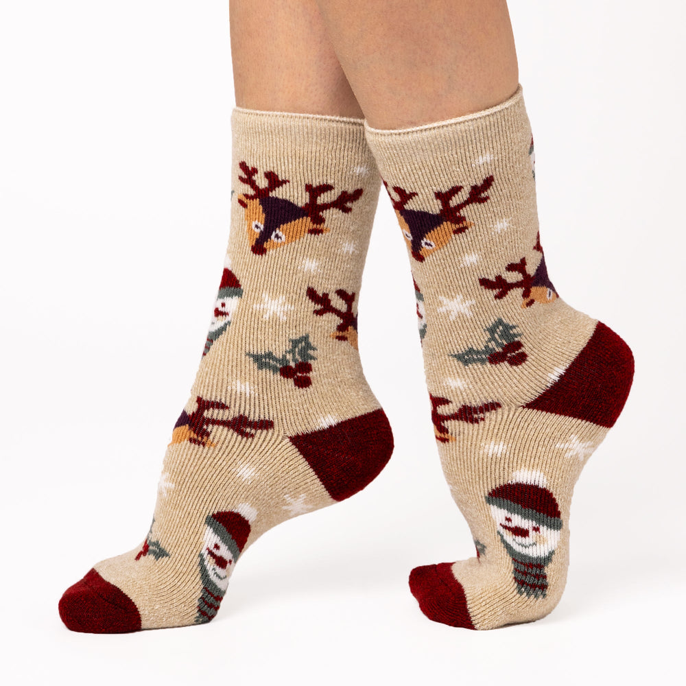 Ladies Lite Christmas Socks - Snowy Christmas