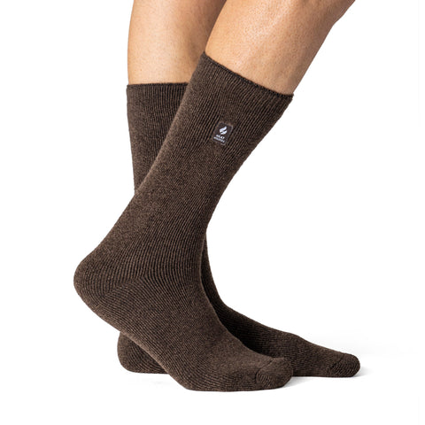 Chaussettes unies Lite Dunlin pour hommes - Marron terre