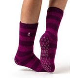 Chaussettes pantoufles à rayures Séville Original pour dames - Fuchsia profond et baies