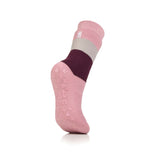 Chaussettes pantoufles Raynaud's double couche IOMI pour dames - Block Stripe Rose Blush