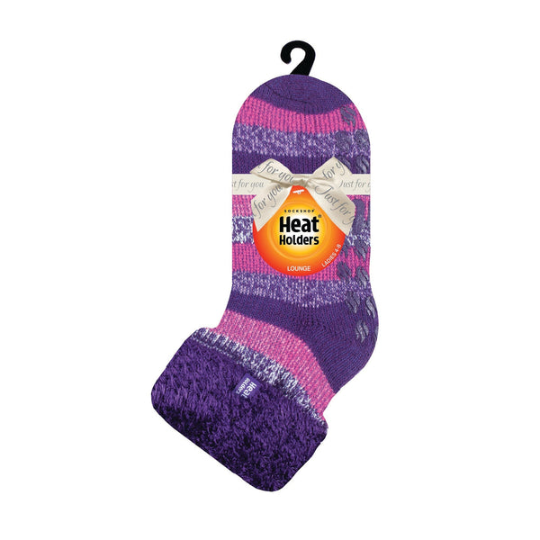 Chaussettes originales Jo Lounge pour dames avec haut à revers - Rose et violet