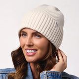 Unisex Lite Ashwood Ribbed Turnover Hat - Cream