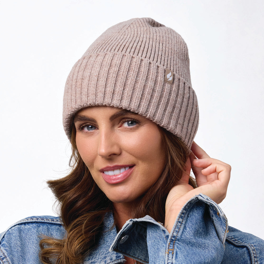 Unisex Lite Ashwood Ribbed Turnover Hat - Oat