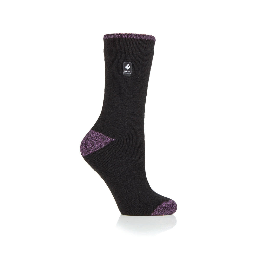 Chaussettes à talon et orteils Lite Tenerife pour femmes - Noir et violet