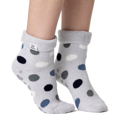 Chaussettes de détente Lite Lyra pour dames avec haut à revers - Points argentés