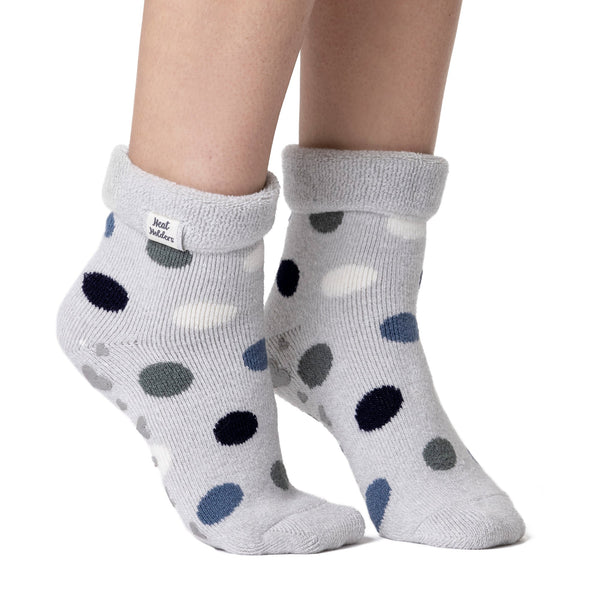Chaussettes de détente Lite Lyra pour dames avec haut à revers - Points argentés