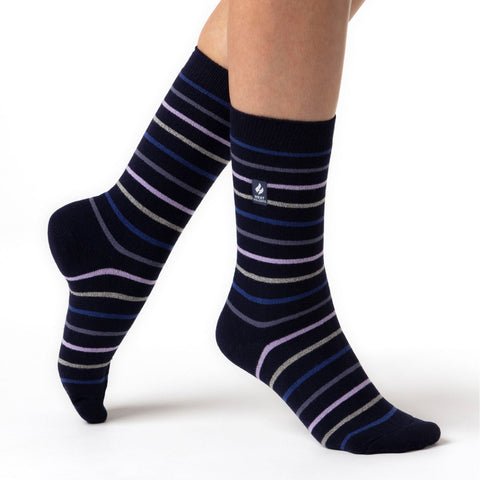 Chaussettes Femme Ultra Lite Riga Stripe - Marine