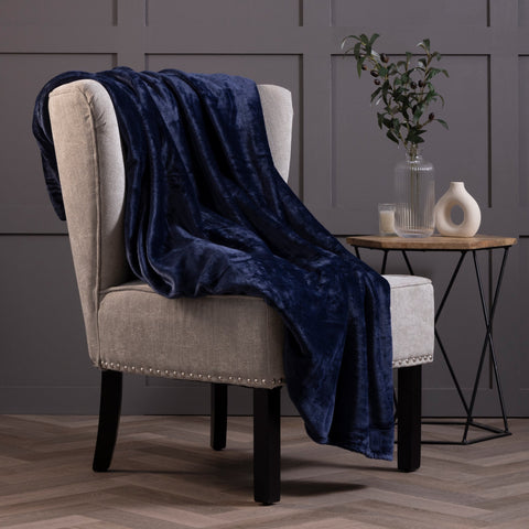 Luxury Fleece Thermal Blanket/Throw 180cm x 200cm - Navy