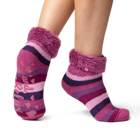 Chaussettes originales Queenswood Lounge pour dames avec dessus en plumes retournées