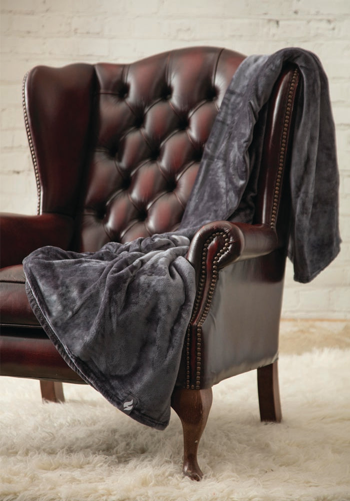 Couverture/jet thermique en polaire de luxe - Argent antique