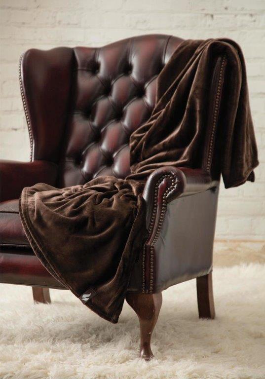 Couverture/jet thermique en polaire de luxe - Chocolat chaud