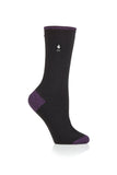 Chaussettes à talon et orteils Ultra Lite Oia pour femmes - Noir et violet